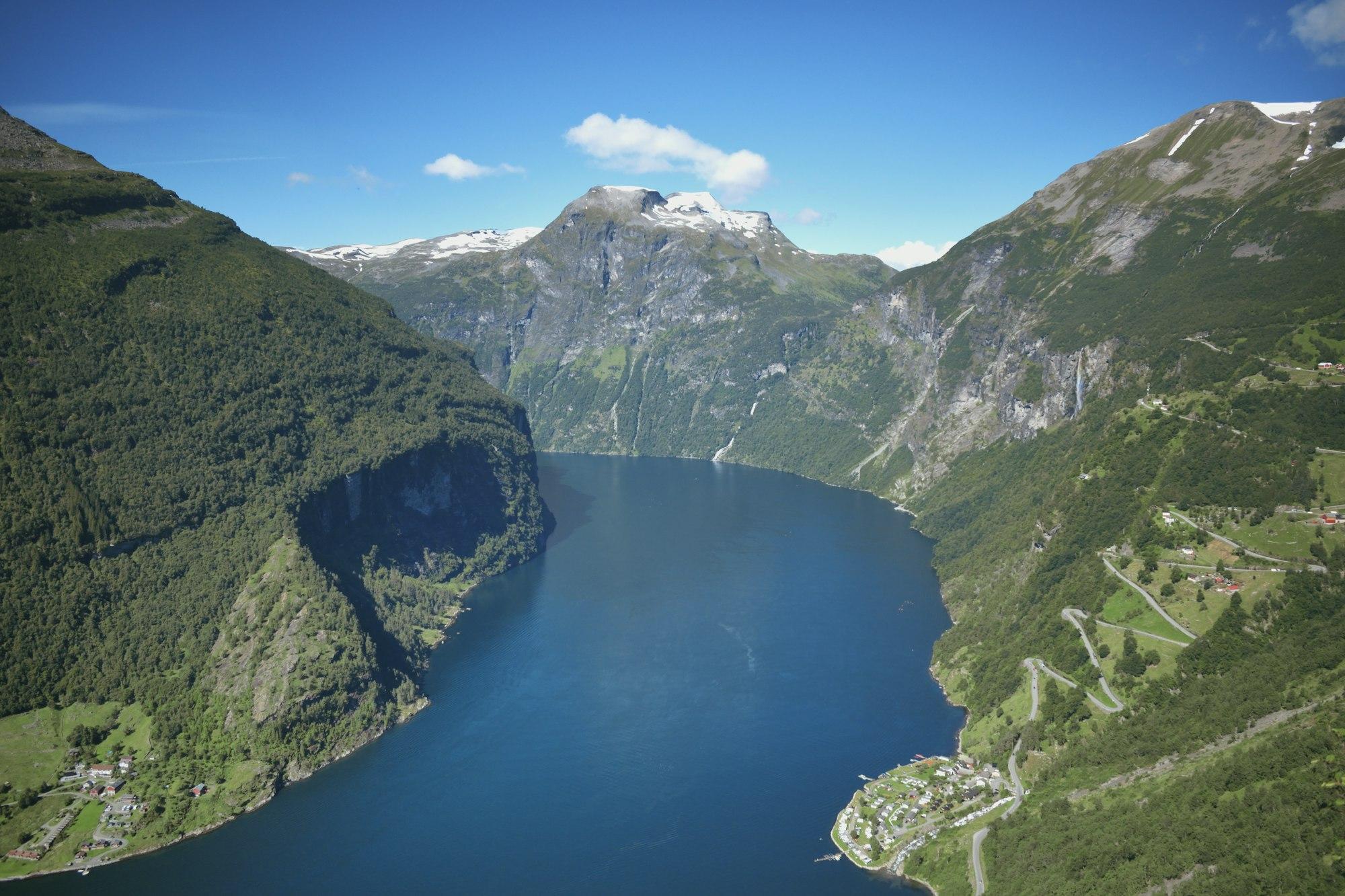 Geirangerfjord between mountains, Stranda Municipality, Norway — Simon Wiedensohler / Unsplash